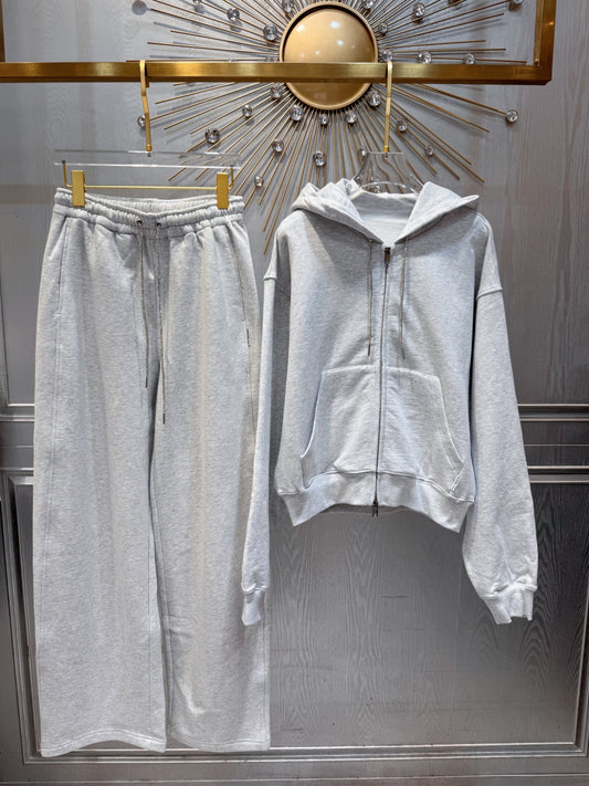 Ale 25fw Grey sports hoodie set