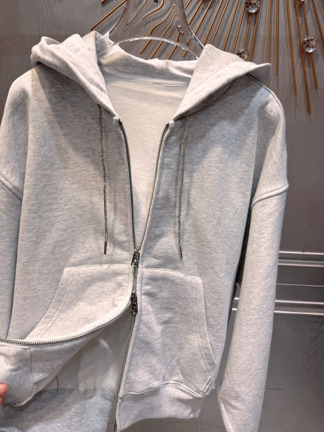 Ale 25fw Grey sports hoodie set