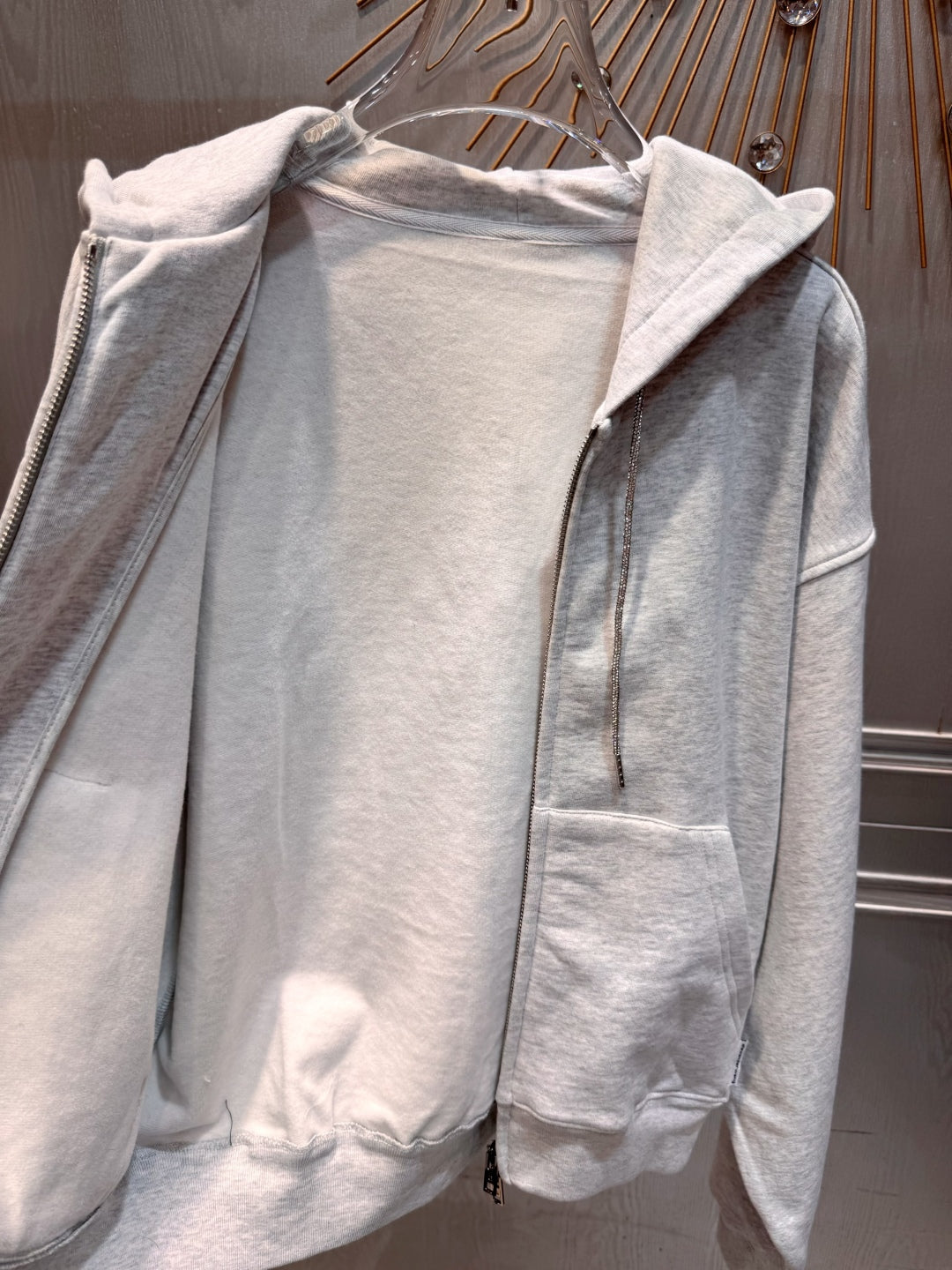 Ale 25fw Grey sports hoodie set