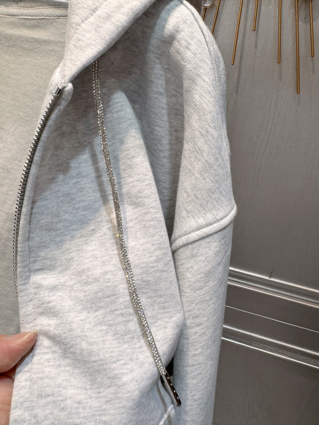 Ale 25fw Grey sports hoodie set