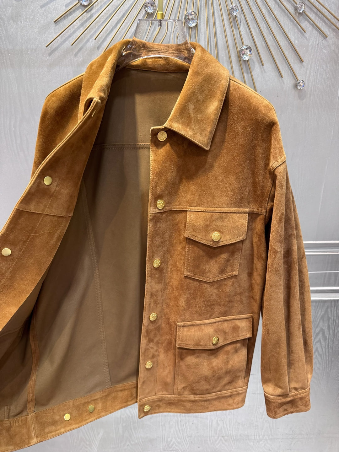 Cel 25fw Western style suede leather jacket