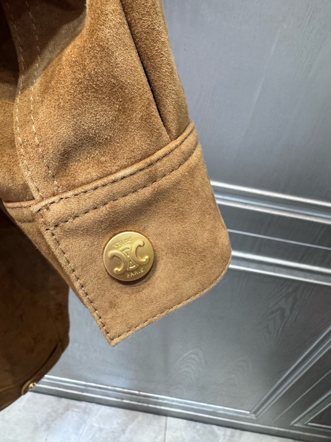 Cel 25fw Western style suede leather jacket