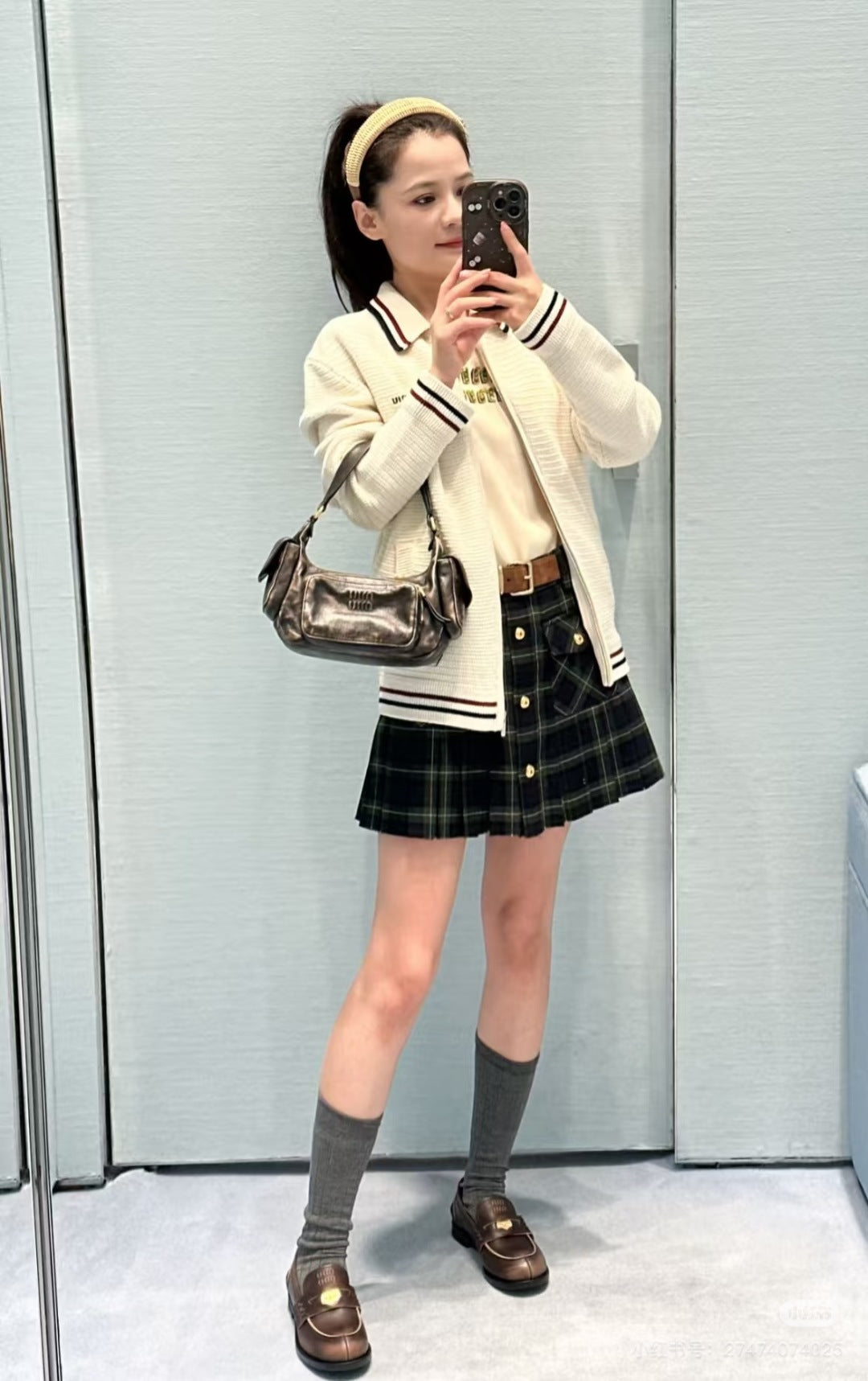 Mu 25 Early autumn color blocking knitted baseball jersey