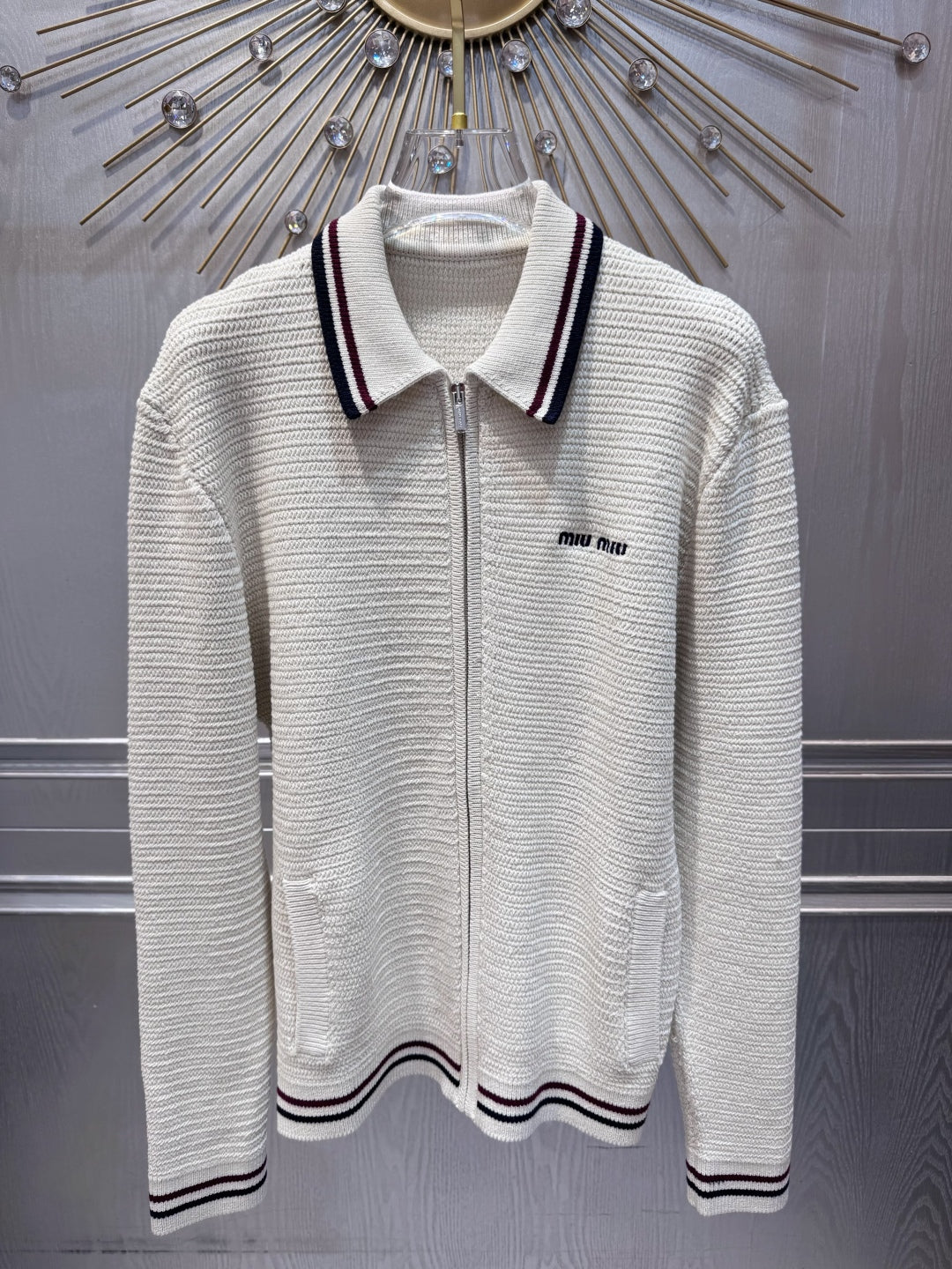 Mu 25 Early autumn color blocking knitted baseball jersey