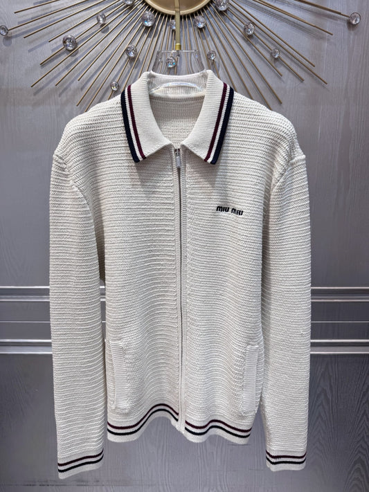 Mu 25 Early autumn color blocking knitted baseball jersey