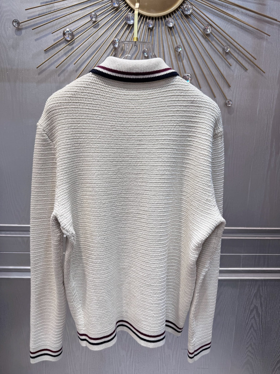 Mu 25 Early autumn color blocking knitted baseball jersey