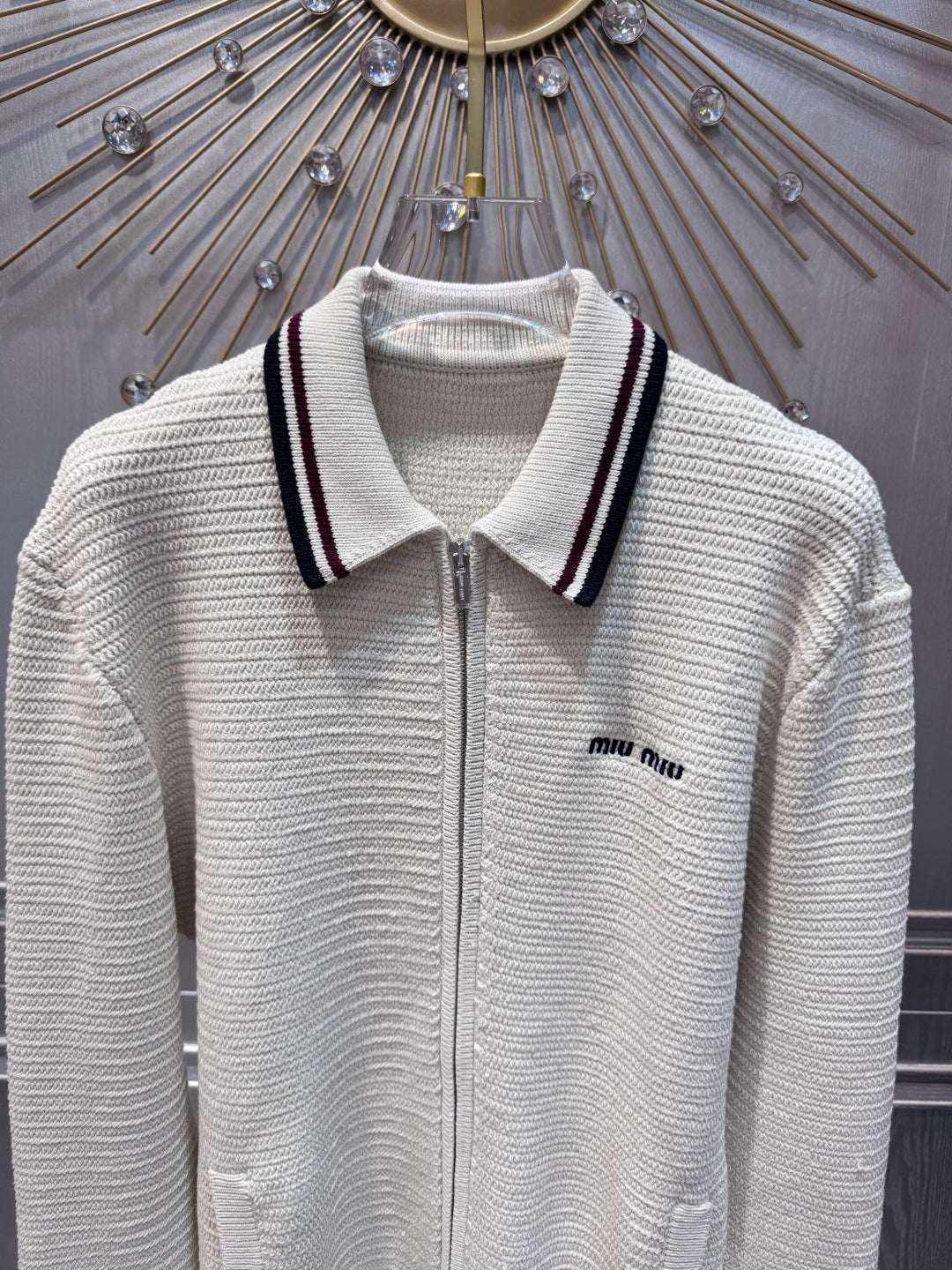 Mu 25 Early autumn color blocking knitted baseball jersey