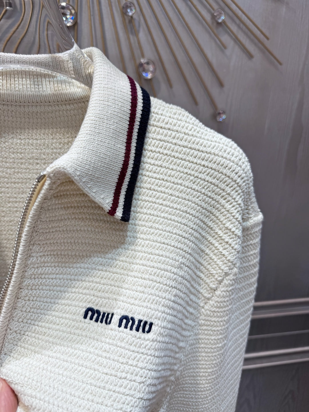 Mu 25 Early autumn color blocking knitted baseball jersey