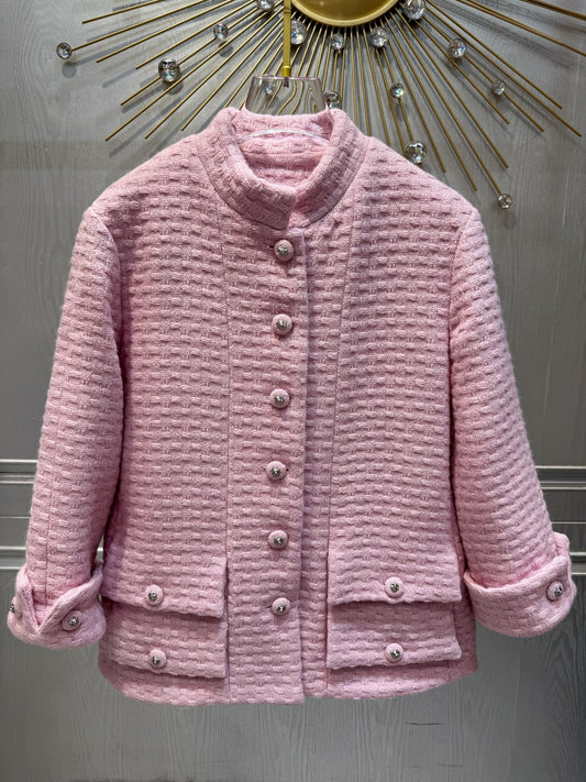 Che 25fw Light pink stand up collar jacket