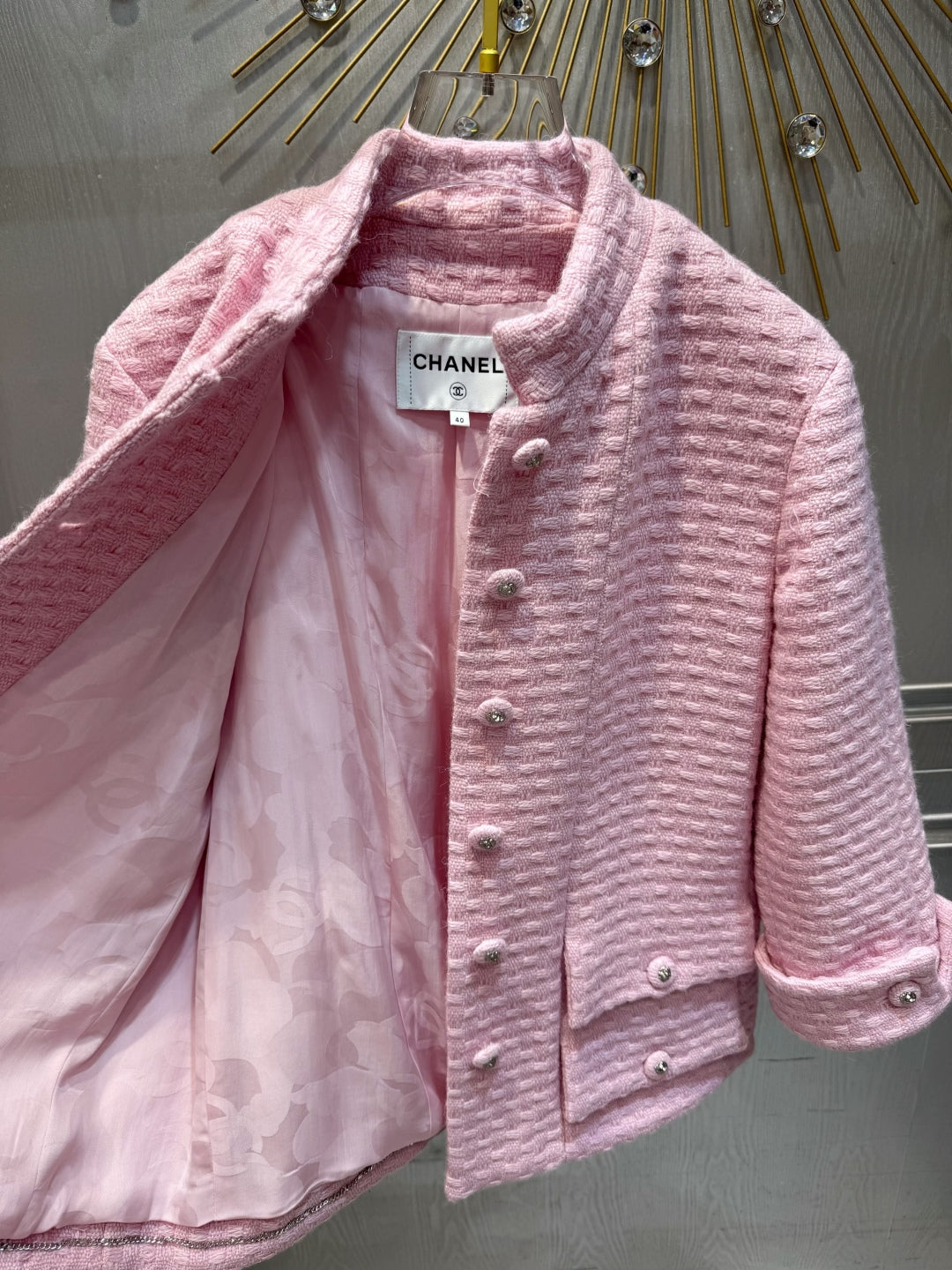 Che 25fw Light pink stand up collar jacket