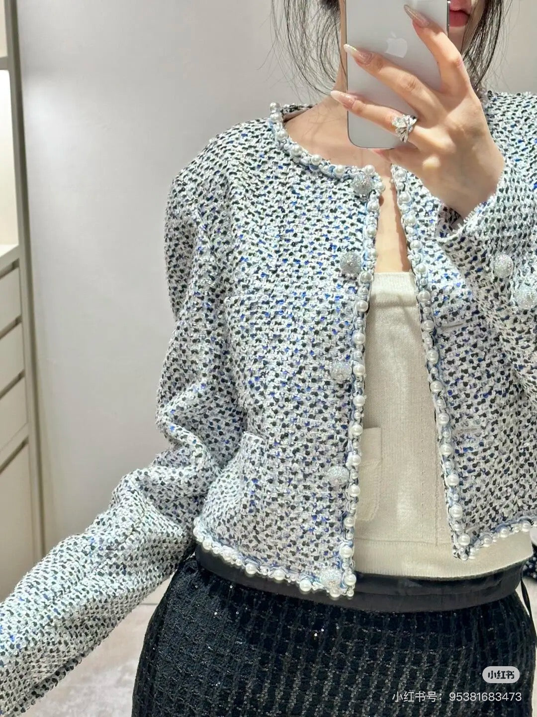 Che 25fw Sequined pearl jacket