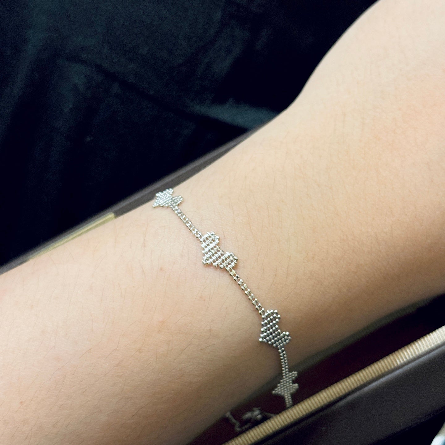 Five Hearts Hollow Out Bracelet S925 Sterling Silver