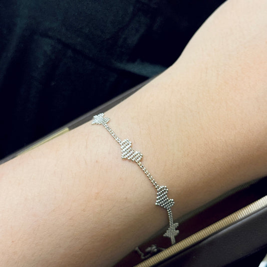 Five Hearts Hollow Out Bracelet S925 Sterling Silver