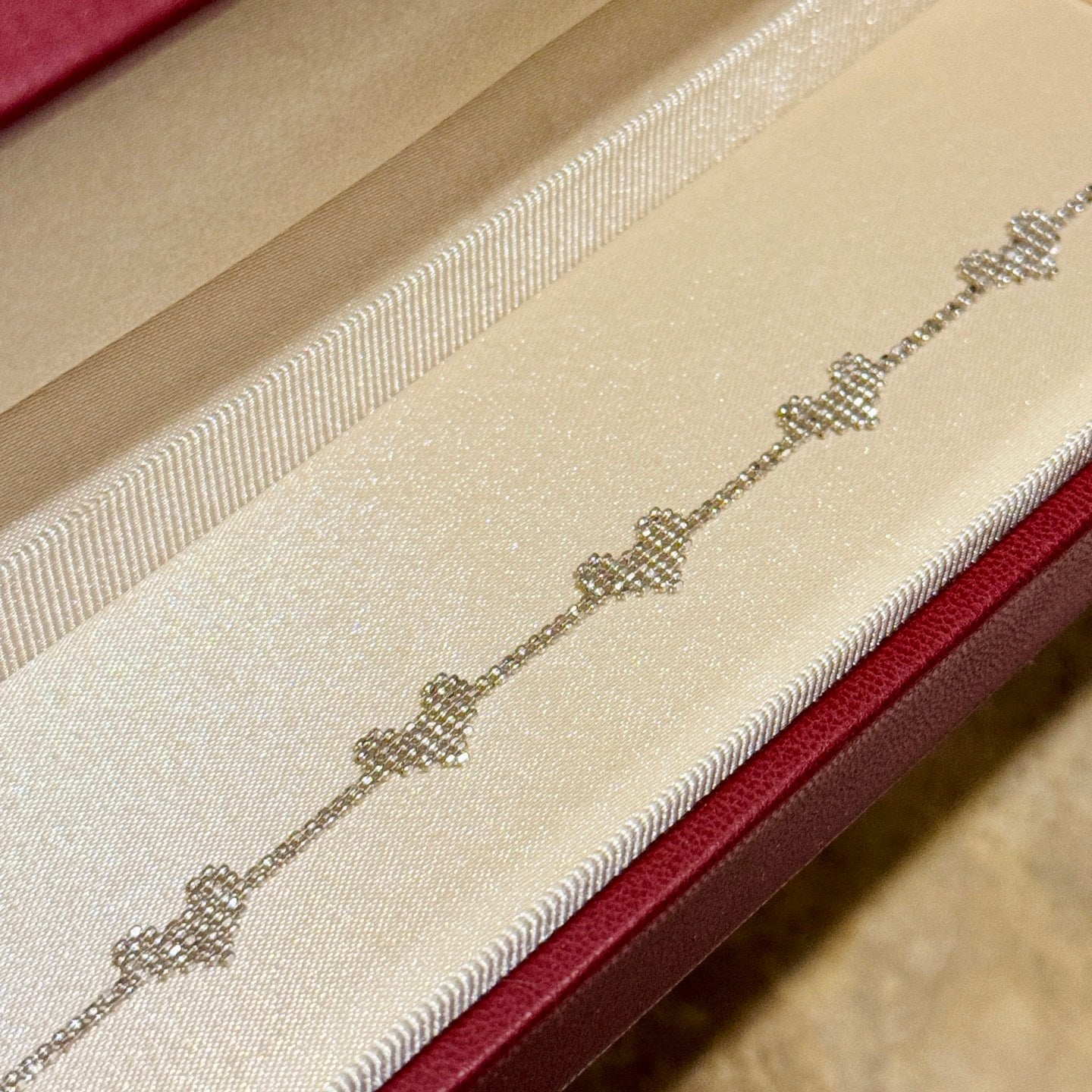 Five Hearts Hollow Out Bracelet S925 Sterling Silver