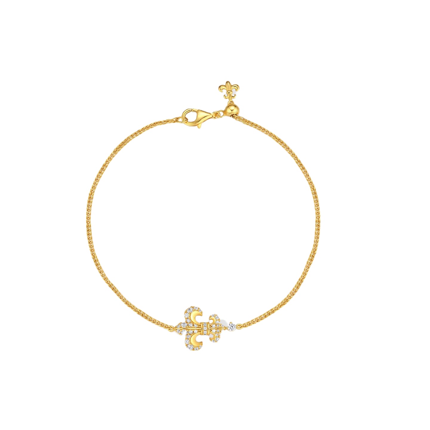 Anchor-shaped full diamond bracelet