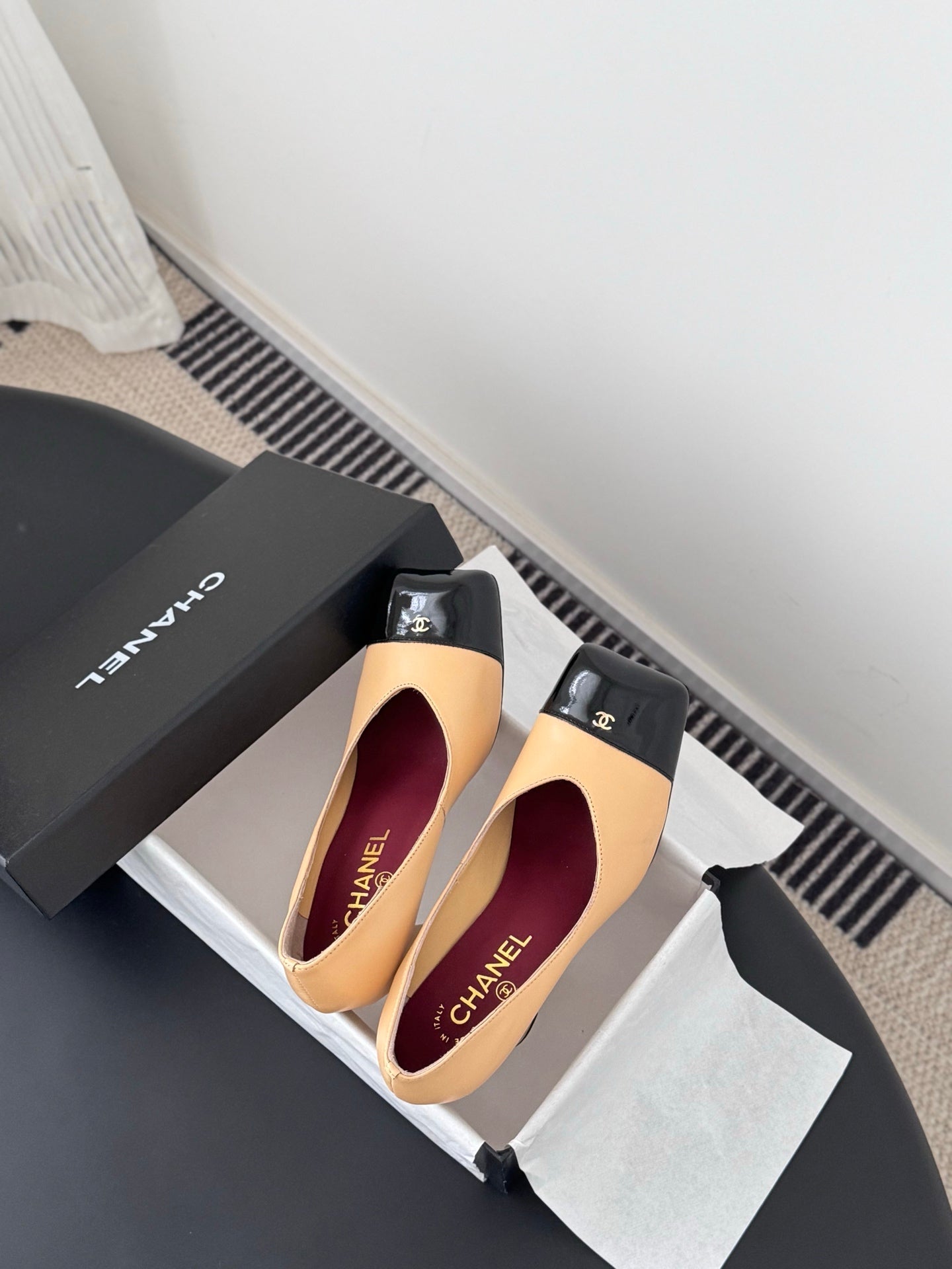 Che classic schoolbag buckle sheepskin single shoes