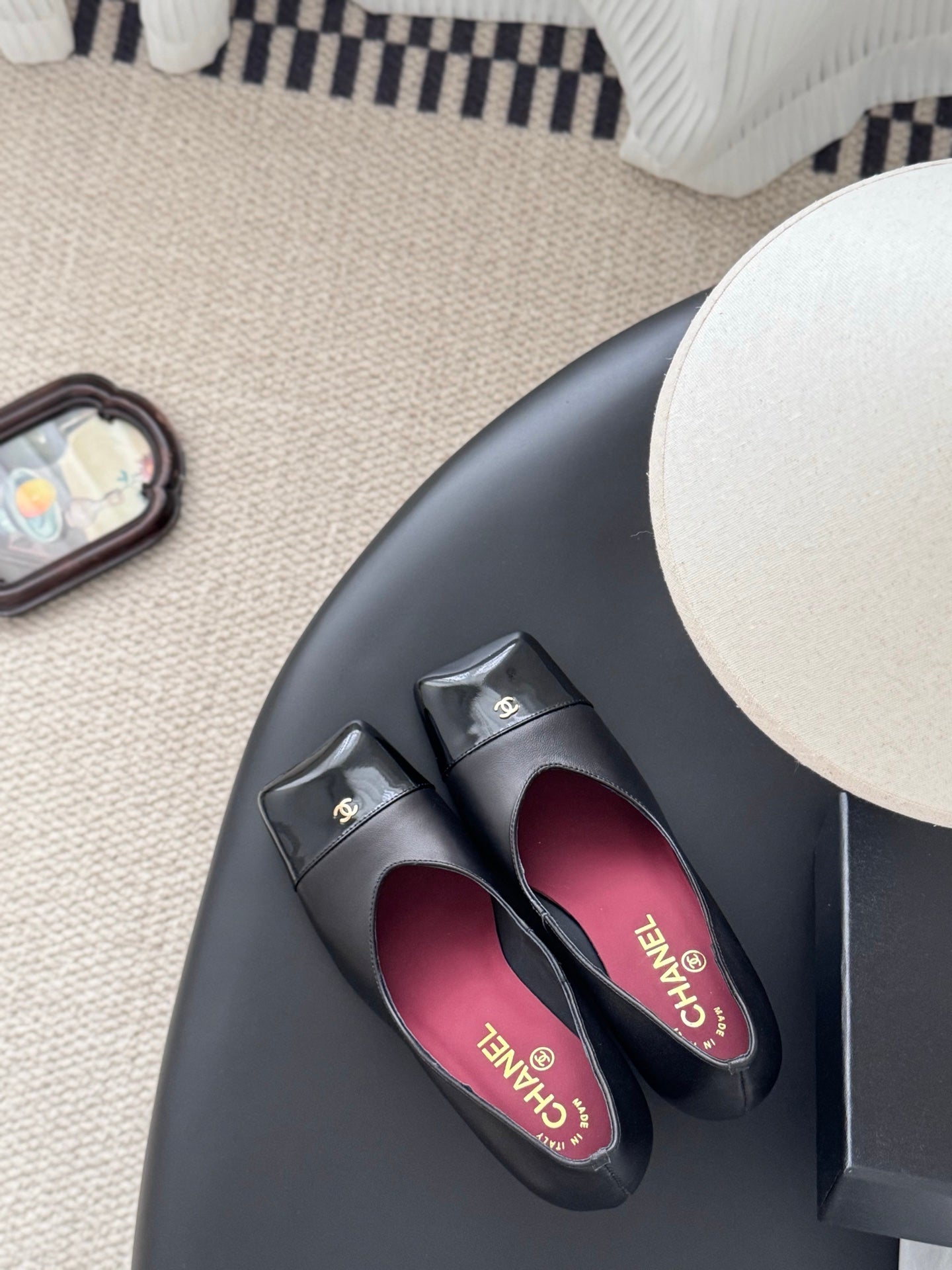 Che classic schoolbag buckle sheepskin single shoes