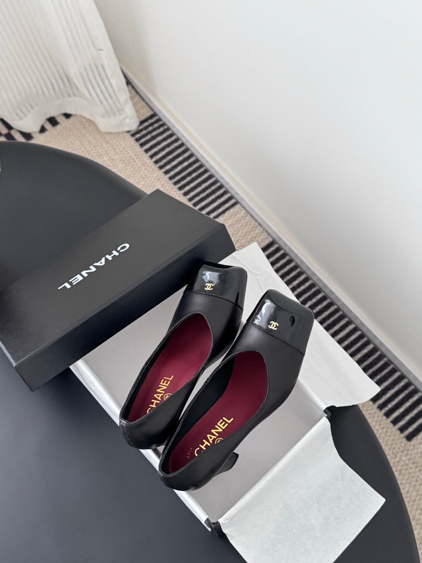 Che classic schoolbag buckle sheepskin single shoes