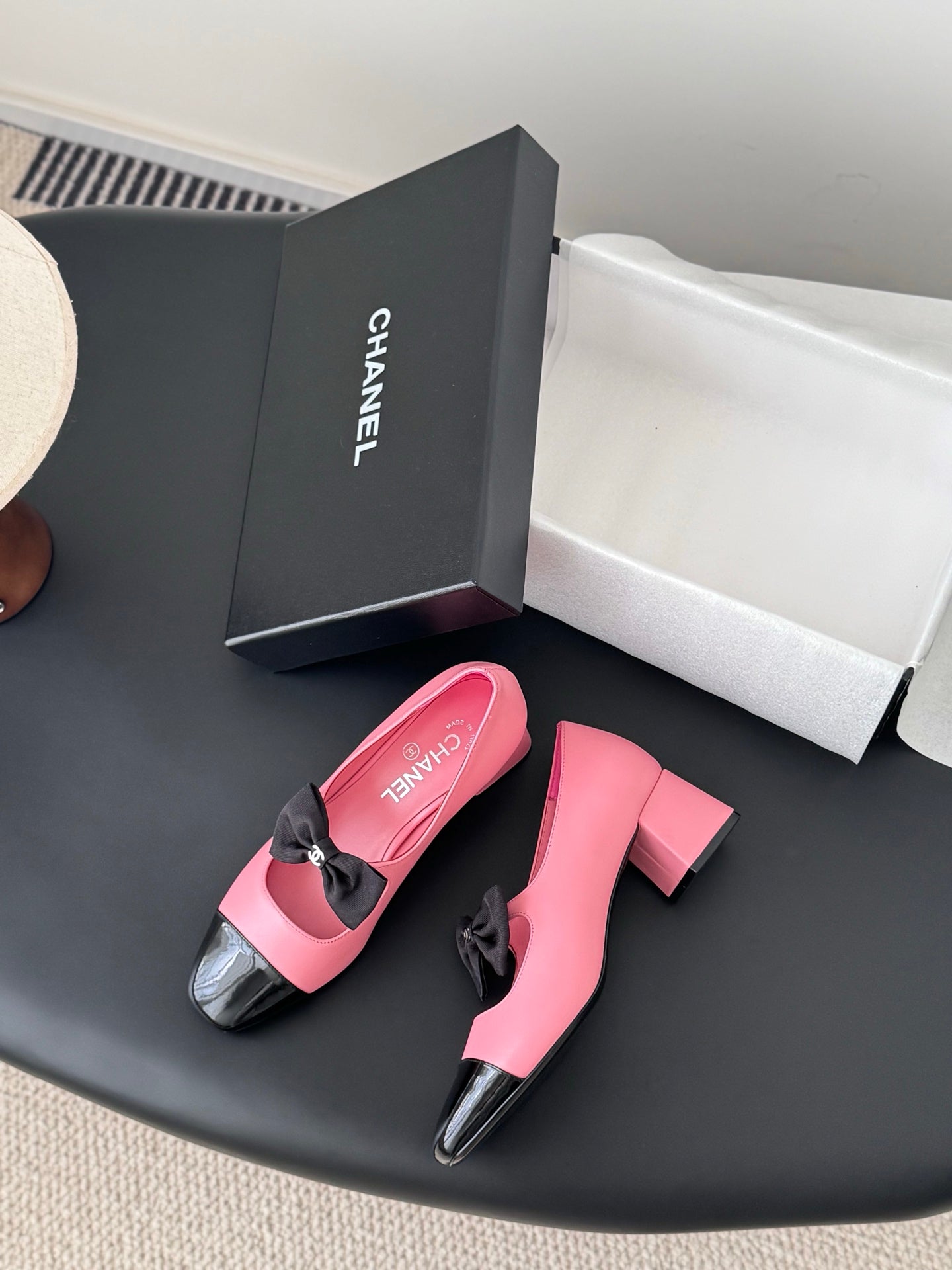 Che New genuine leather square-toe chunky heel Mary Jane shoes