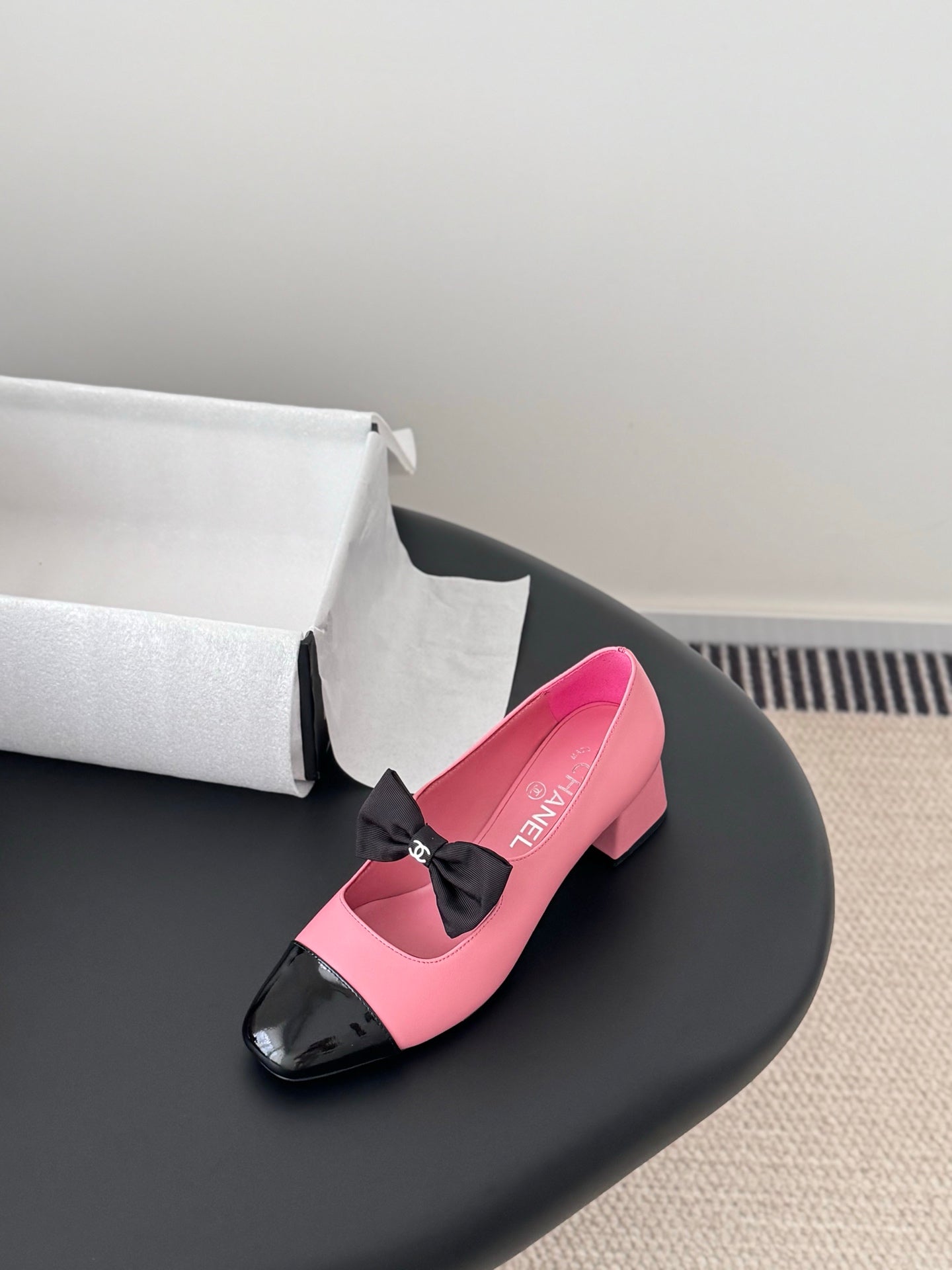 Che New genuine leather square-toe chunky heel Mary Jane shoes