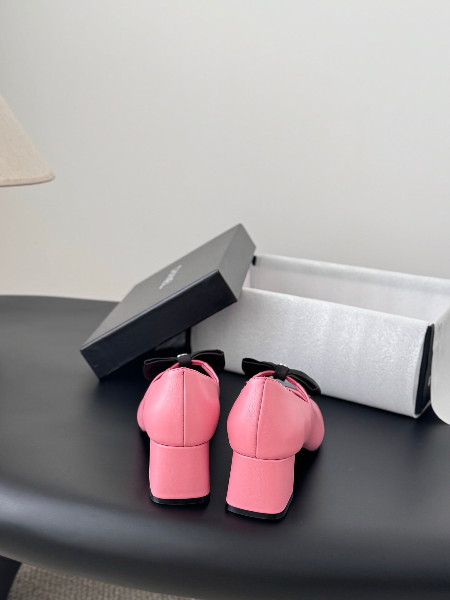 Che New genuine leather square-toe chunky heel Mary Jane shoes