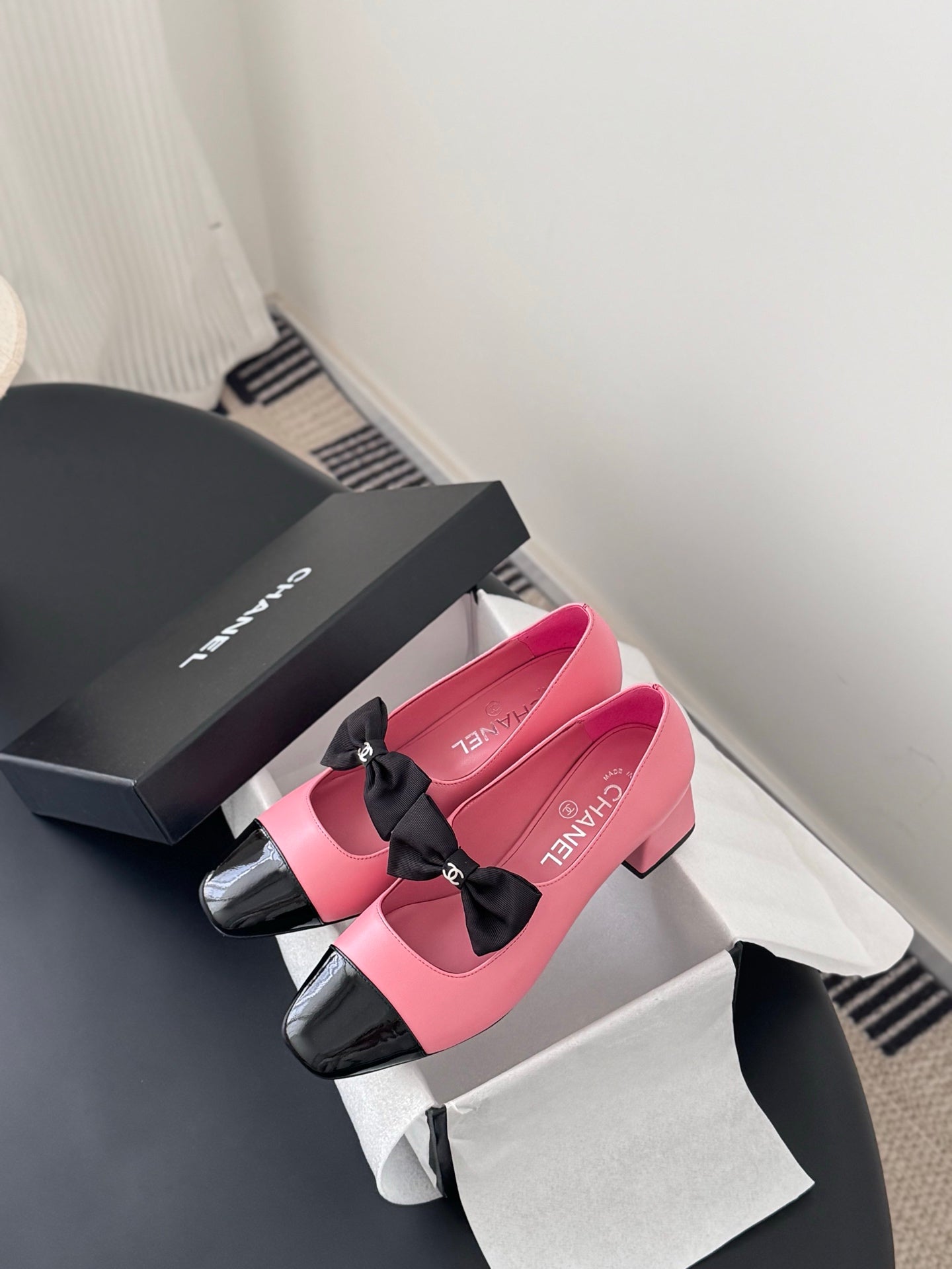 Che New genuine leather square-toe chunky heel Mary Jane shoes