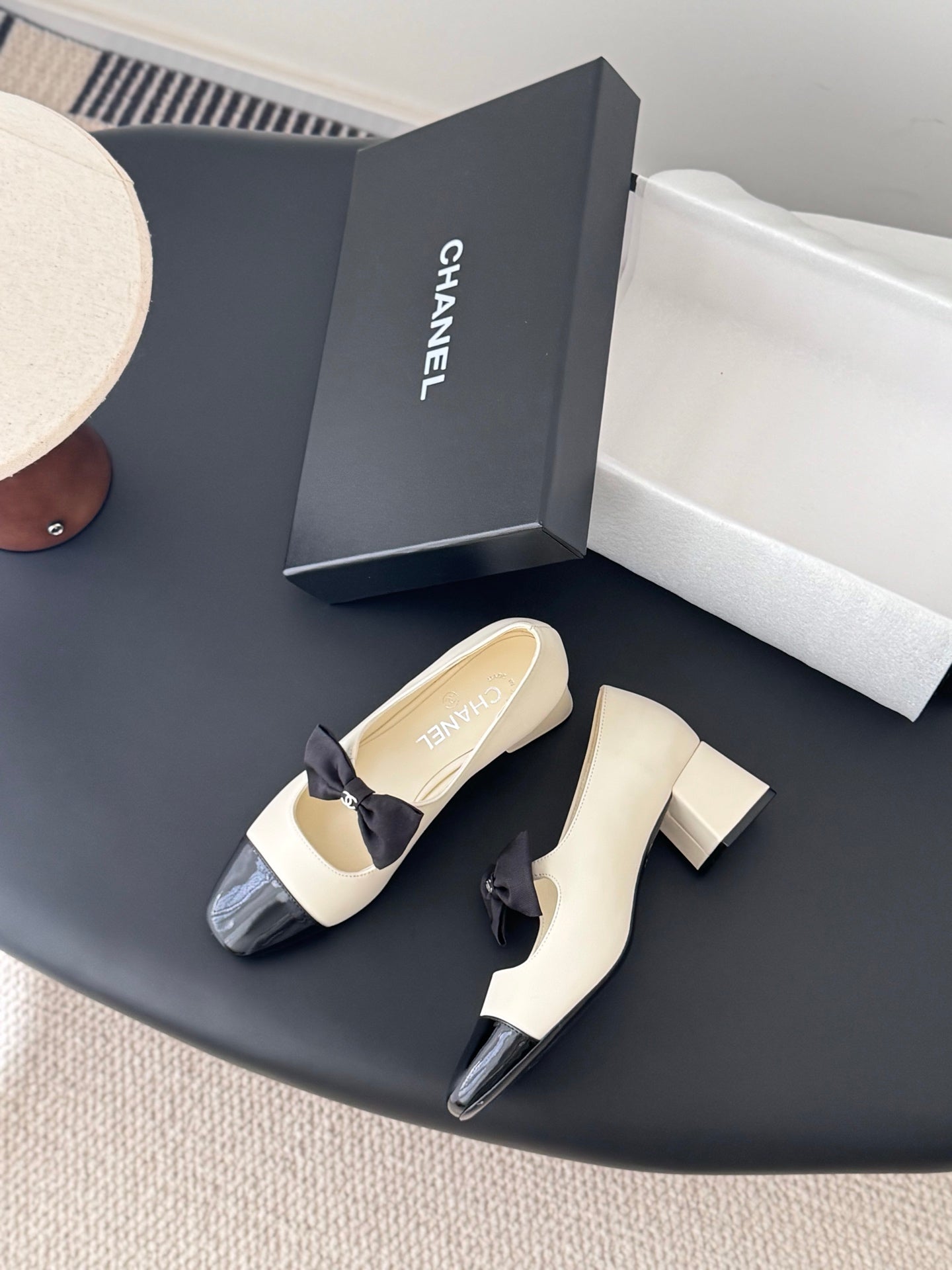 Che New genuine leather square-toe chunky heel Mary Jane shoes