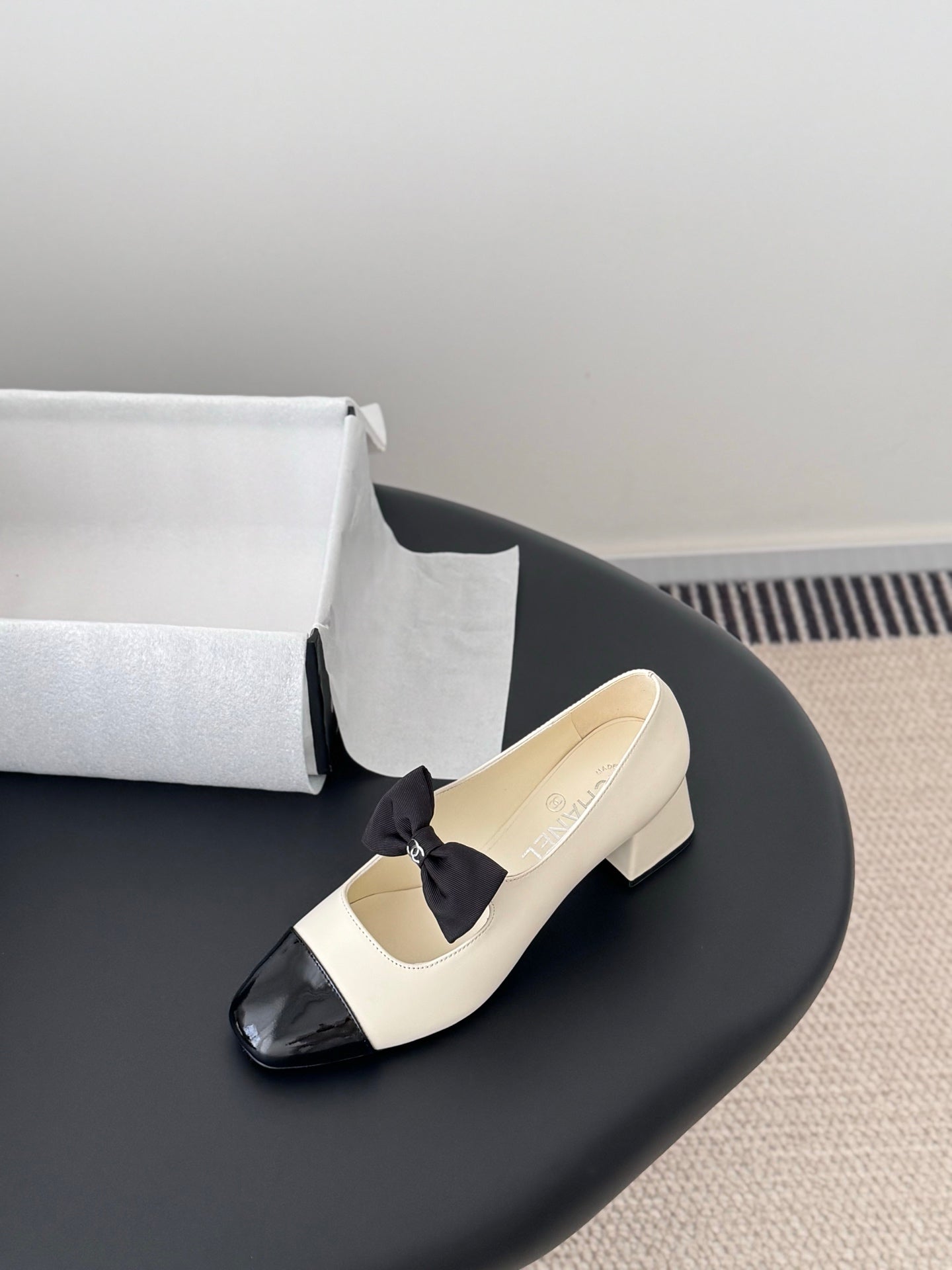 Che New genuine leather square-toe chunky heel Mary Jane shoes