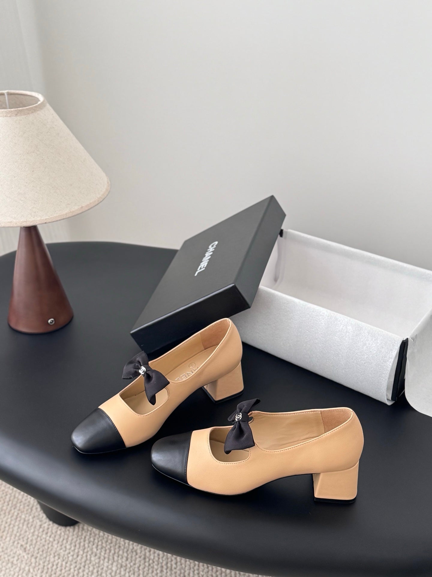 Che New genuine leather square-toe chunky heel Mary Jane shoes