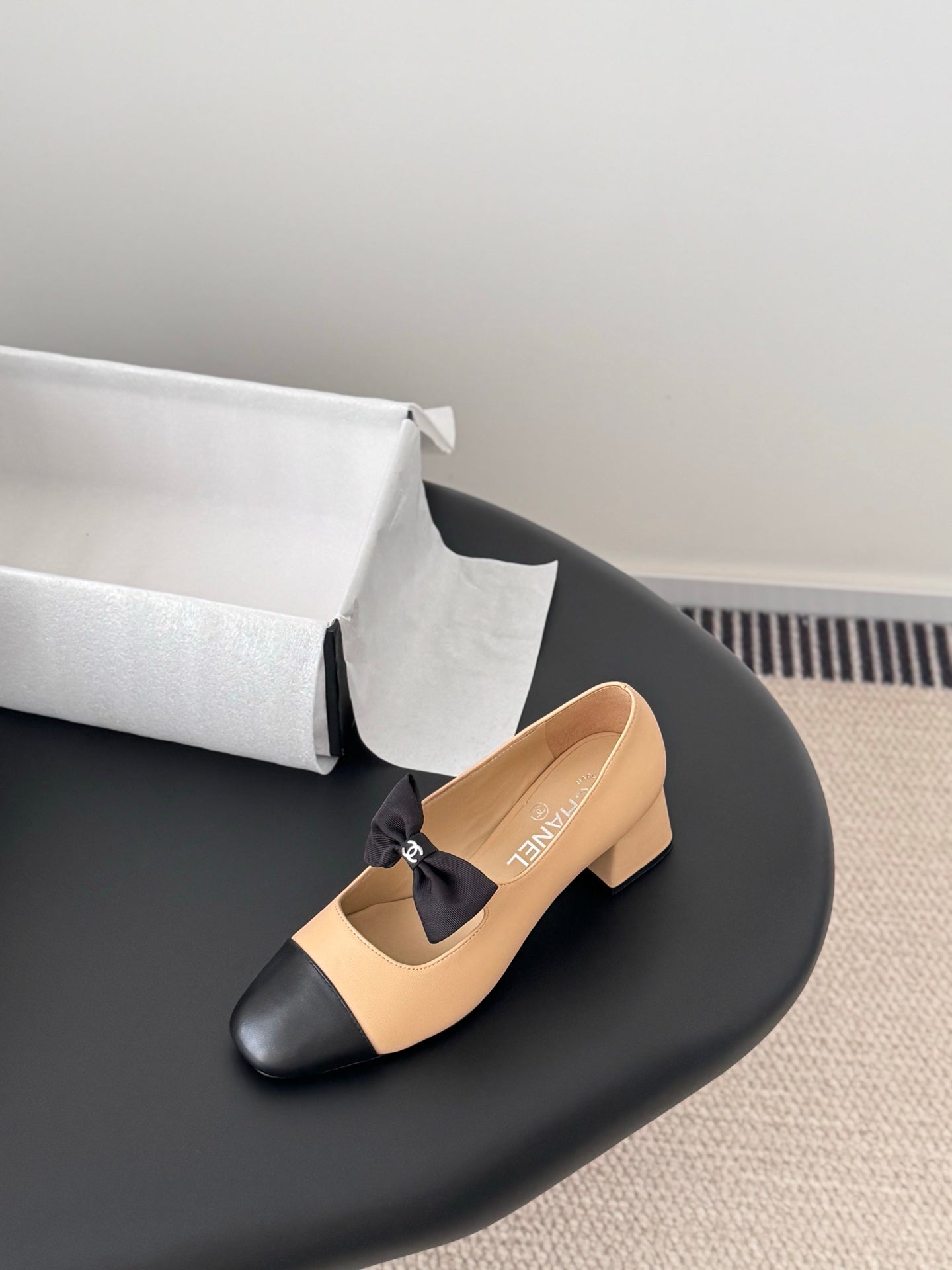 Che New genuine leather square-toe chunky heel Mary Jane shoes