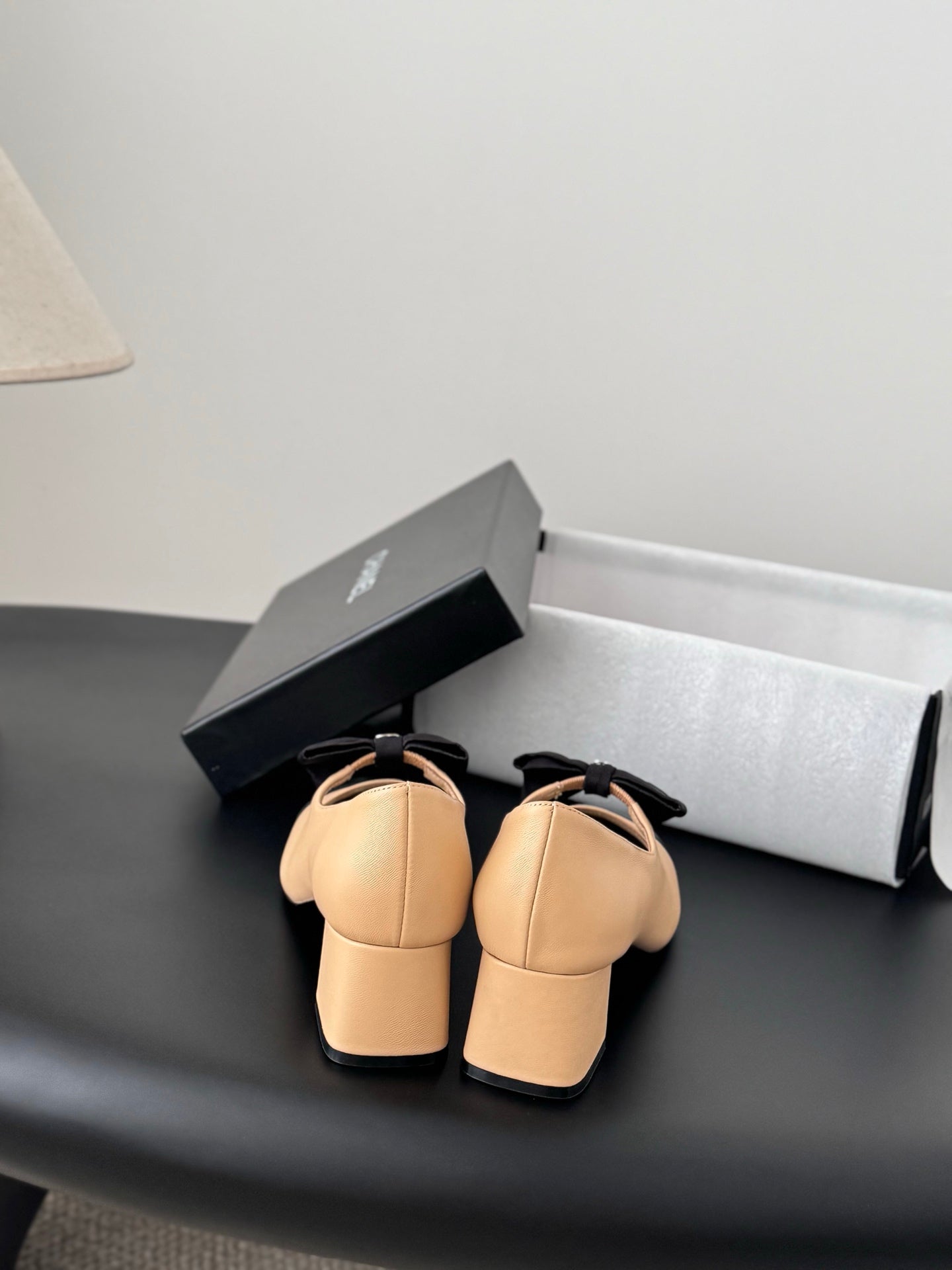 Che New genuine leather square-toe chunky heel Mary Jane shoes