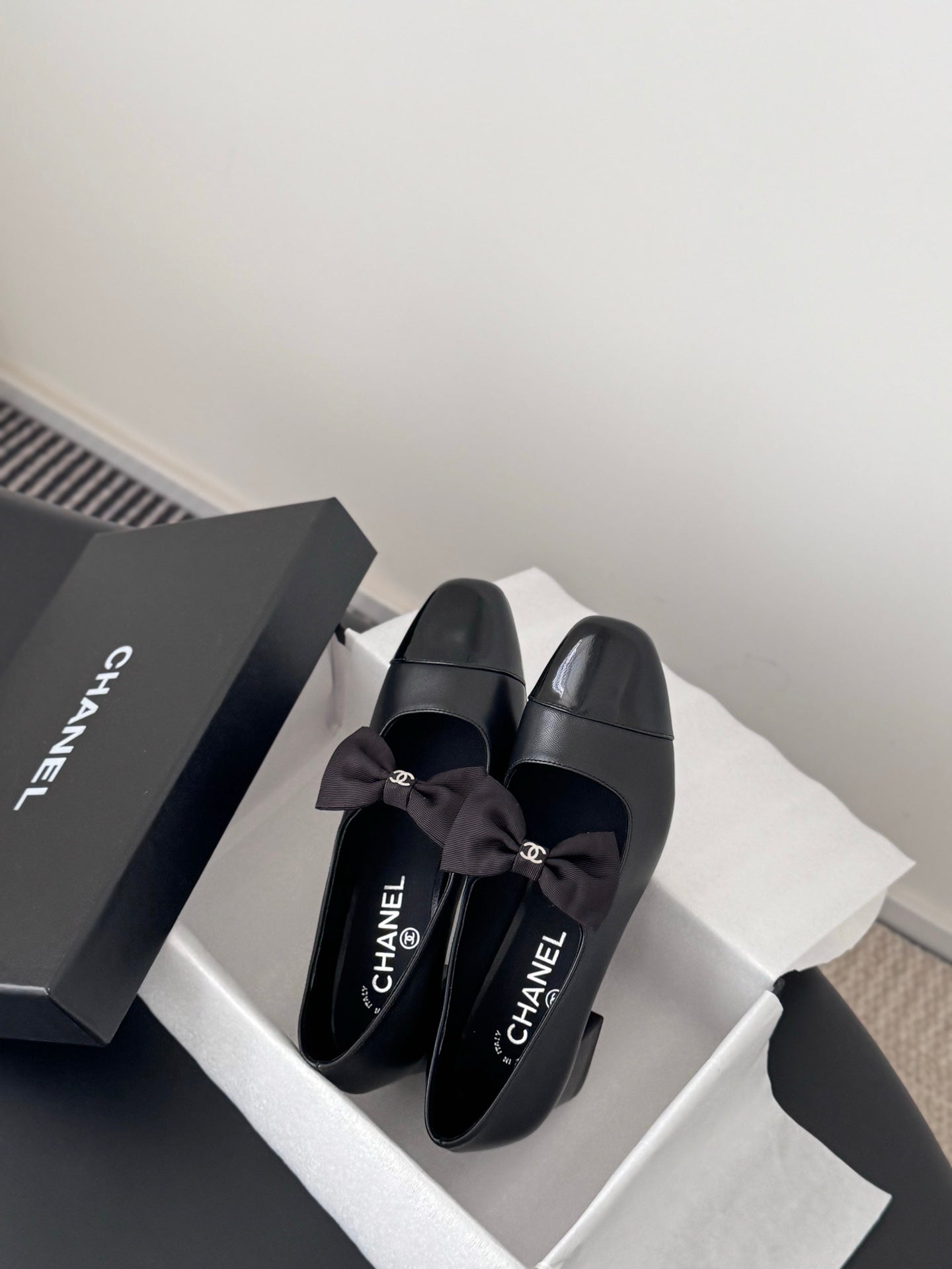 Che New genuine leather square-toe chunky heel Mary Jane shoes