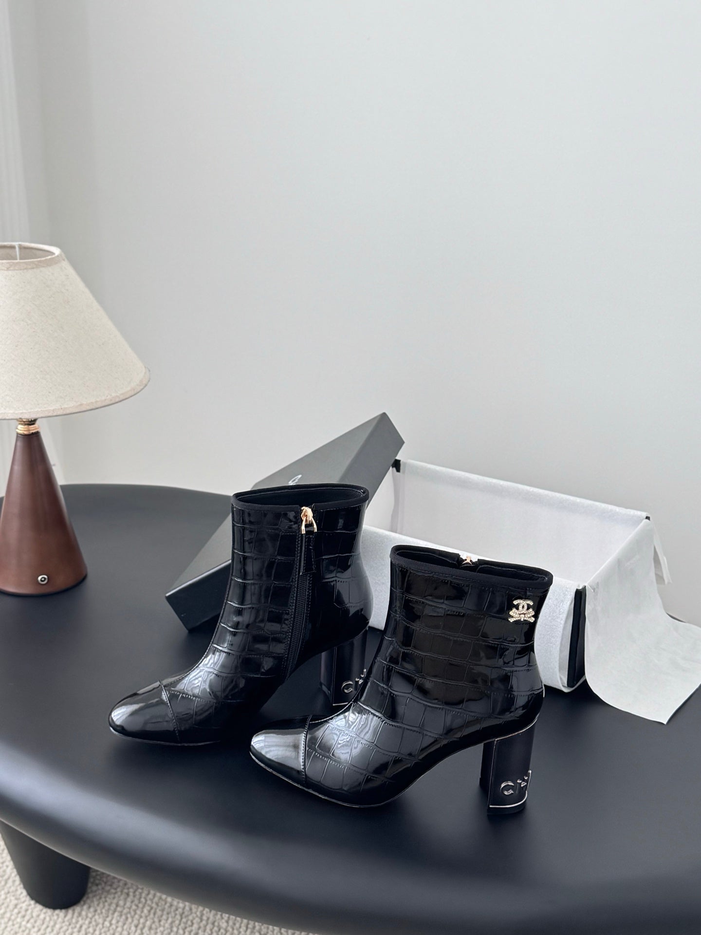 Che  New autumn/winter genuine leather high-heeled ankle boots