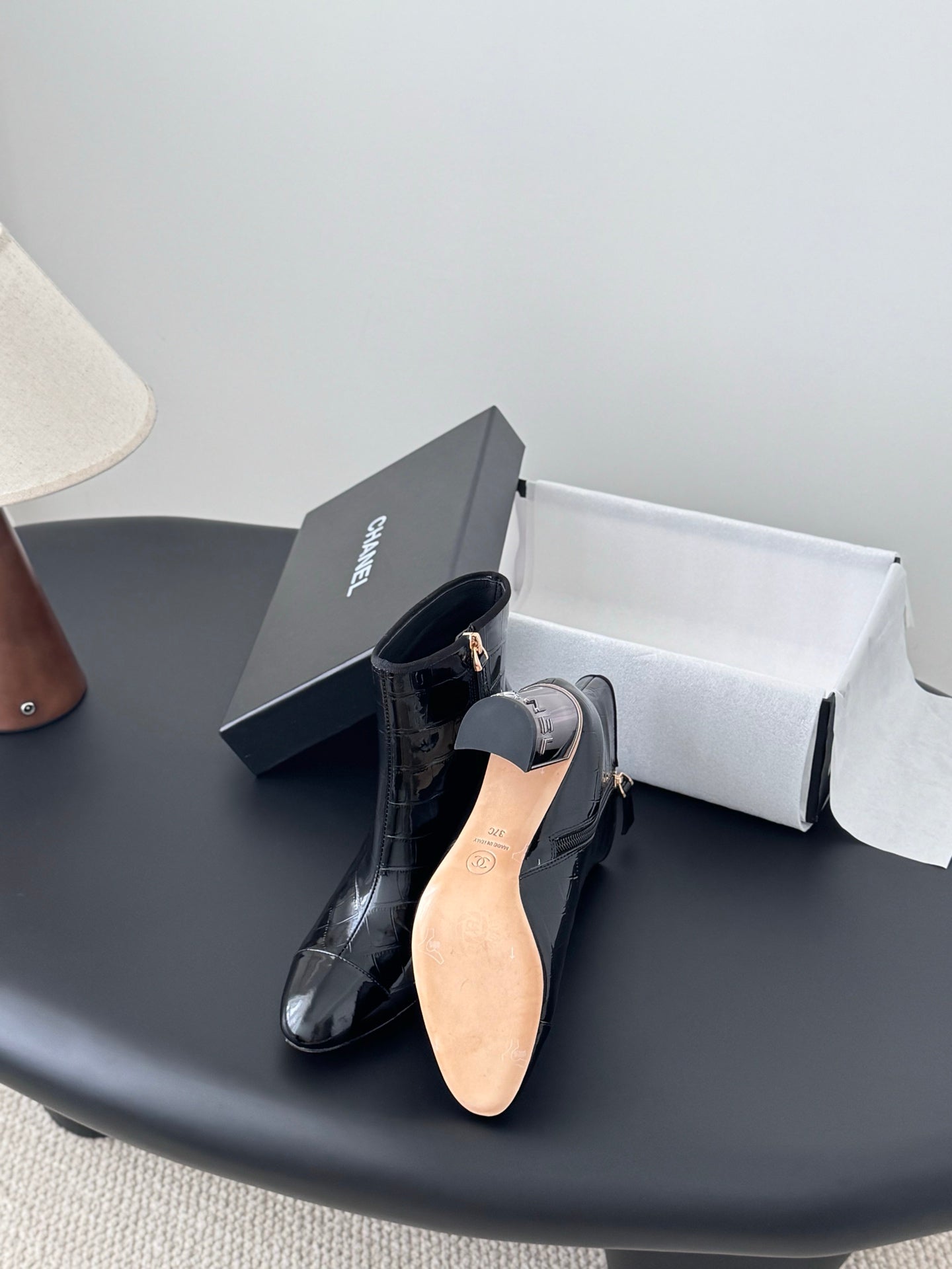 Che  New autumn/winter genuine leather high-heeled ankle boots