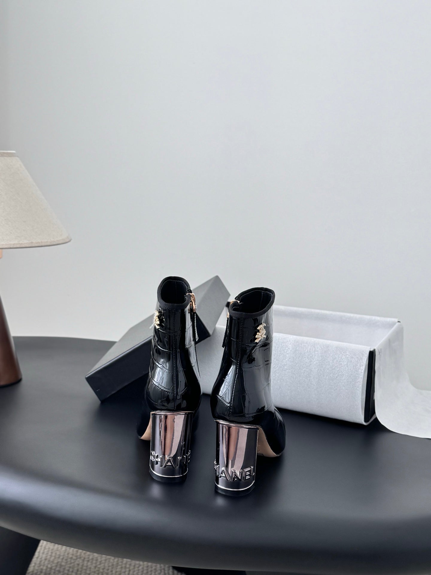 Che  New autumn/winter genuine leather high-heeled ankle boots