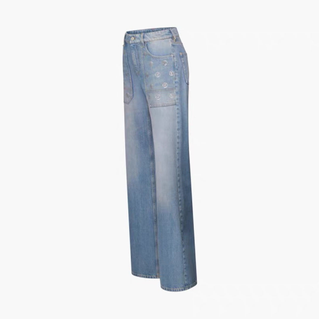 Loe**25fw new sequined jeans