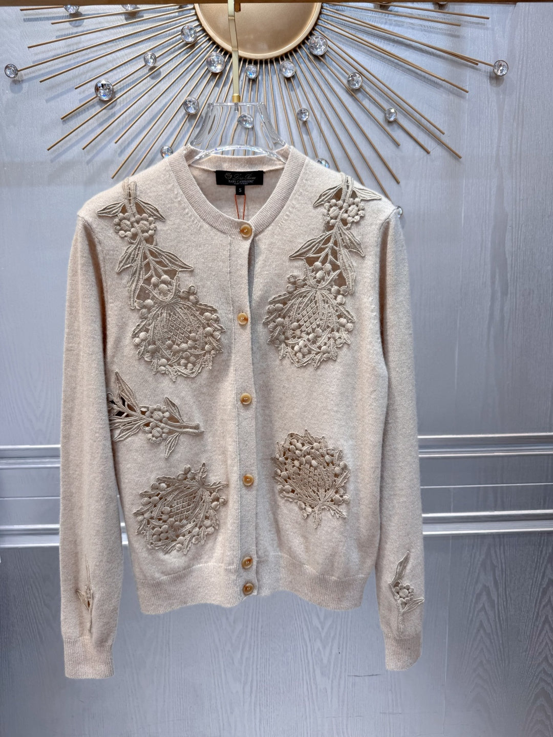 Ba**25fw New embroidered cashmere cardigan
