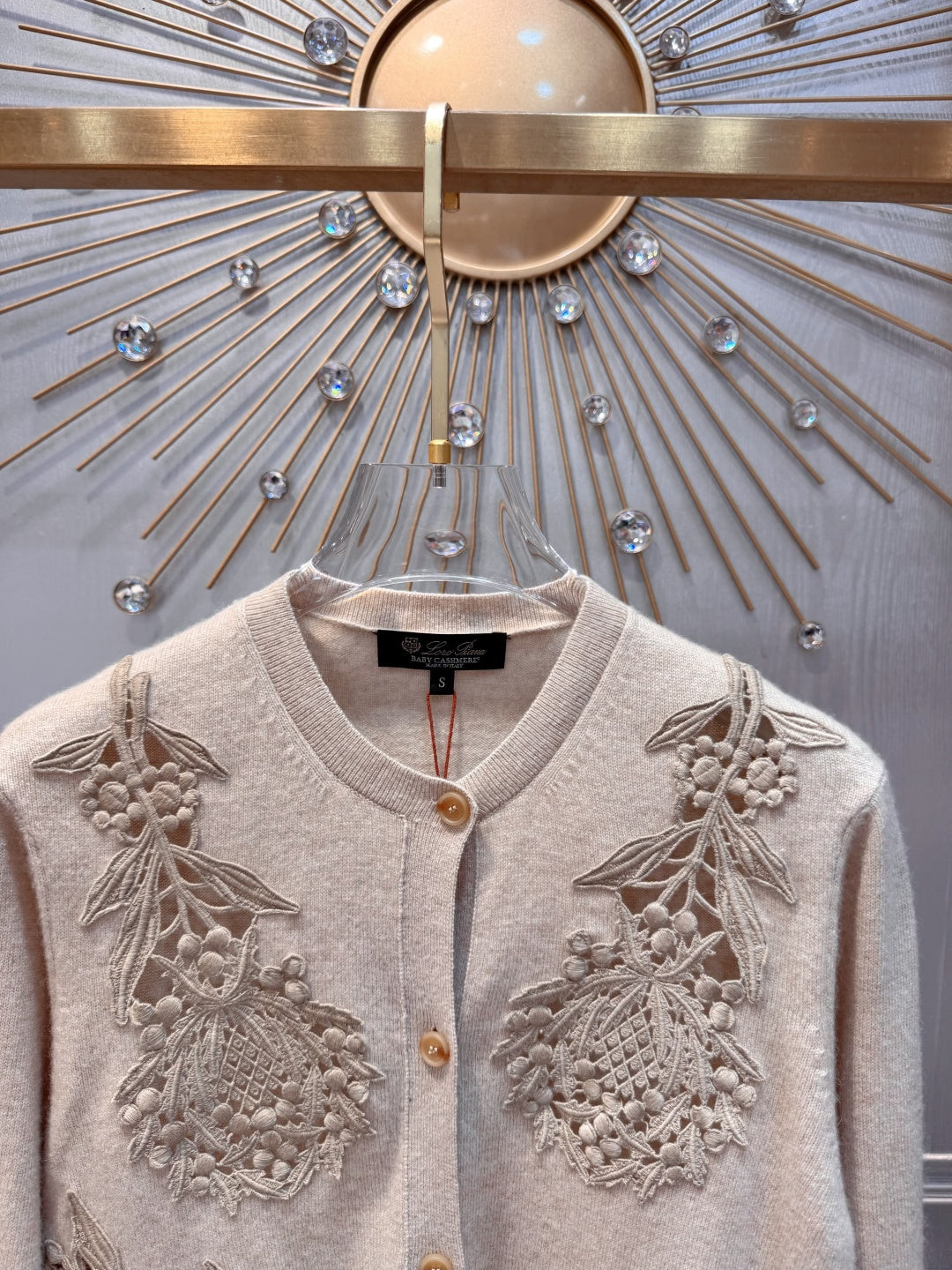 Ba**25fw New embroidered cashmere cardigan