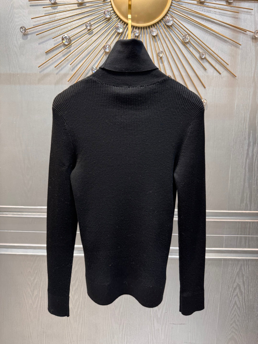 Cha**new black bow-tie knit sweater