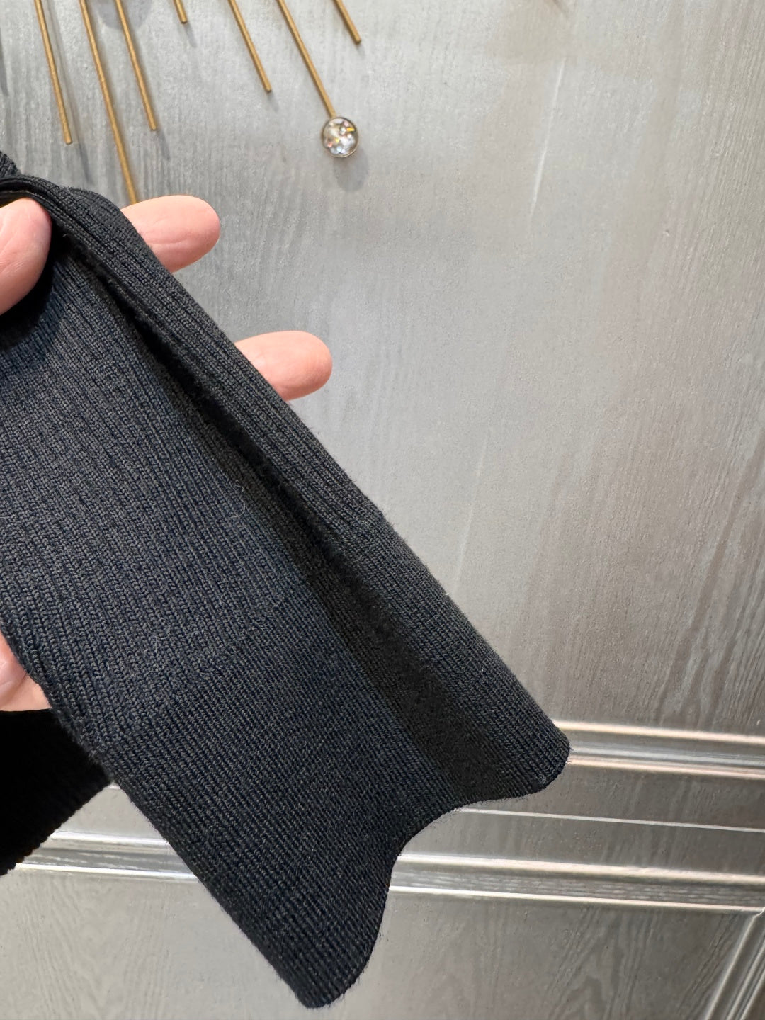 Cha**new black bow-tie knit sweater