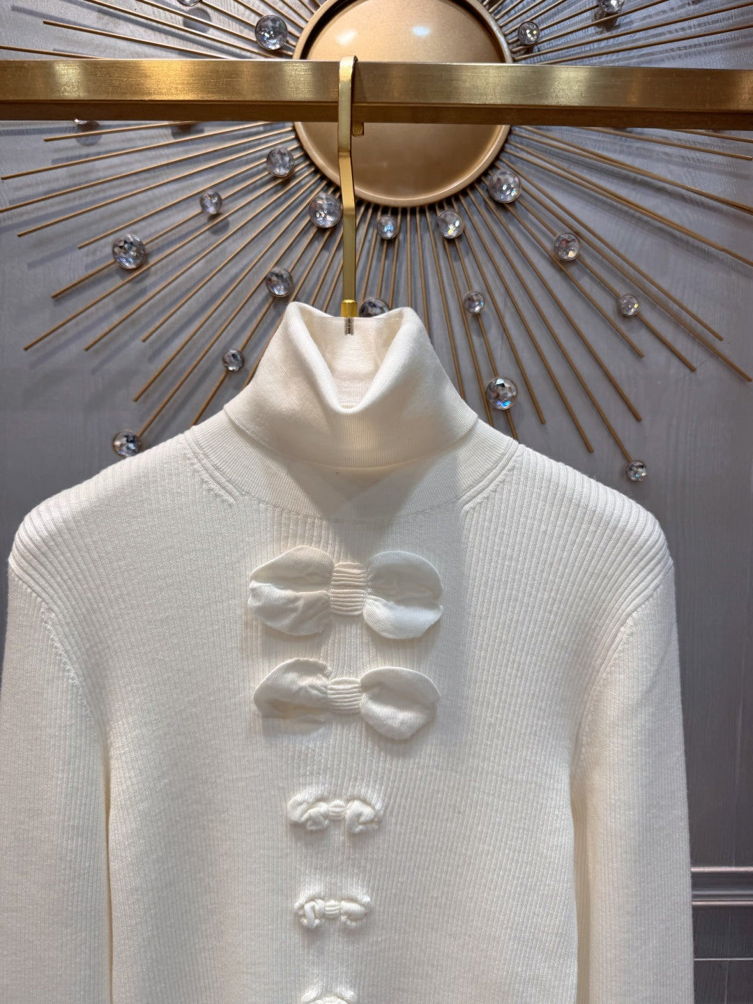 Cha**new black bow-tie knit sweater