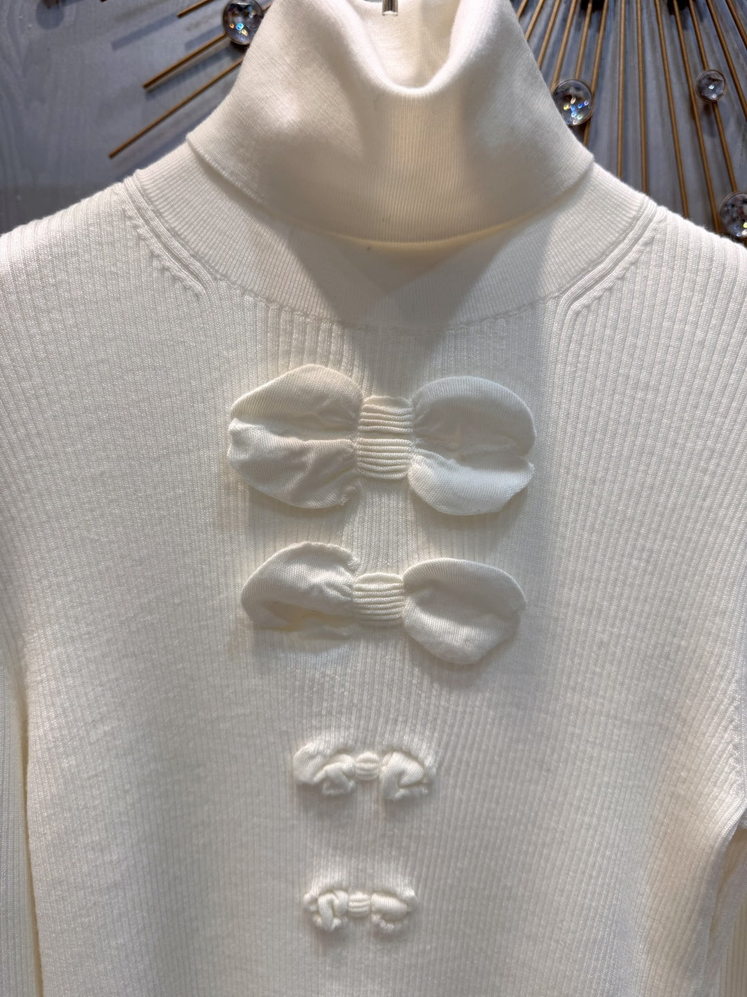 Cha**new black bow-tie knit sweater