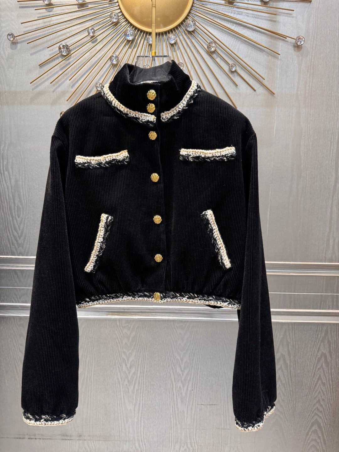 Cha**corduroy jacket black