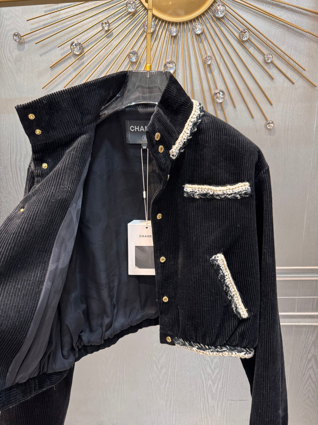 Cha**corduroy jacket black