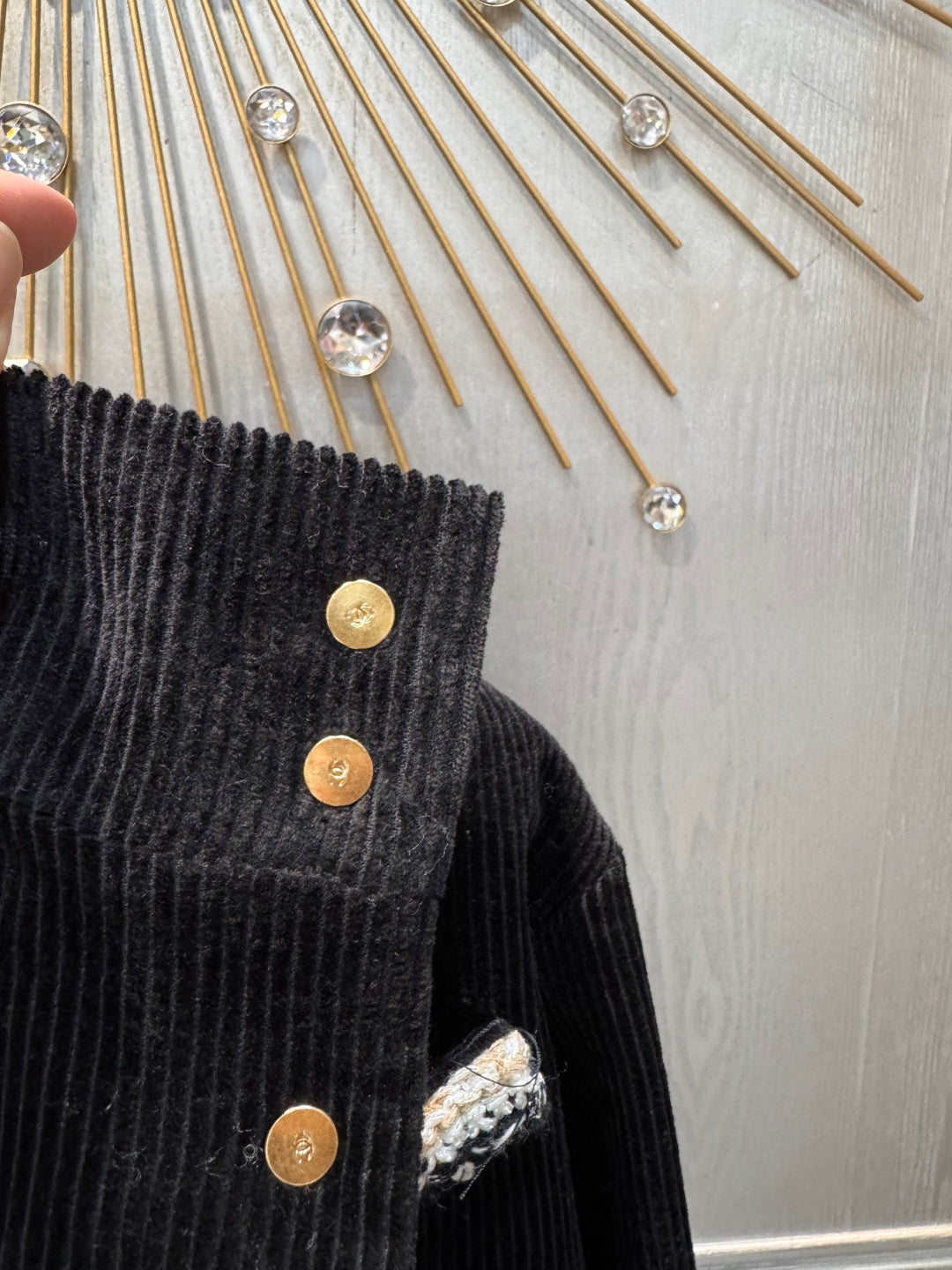 Cha**corduroy jacket black