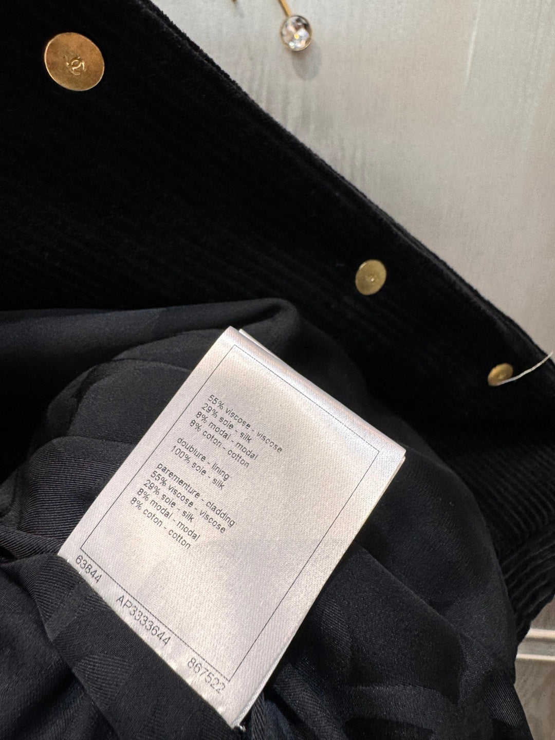 Cha**corduroy jacket black