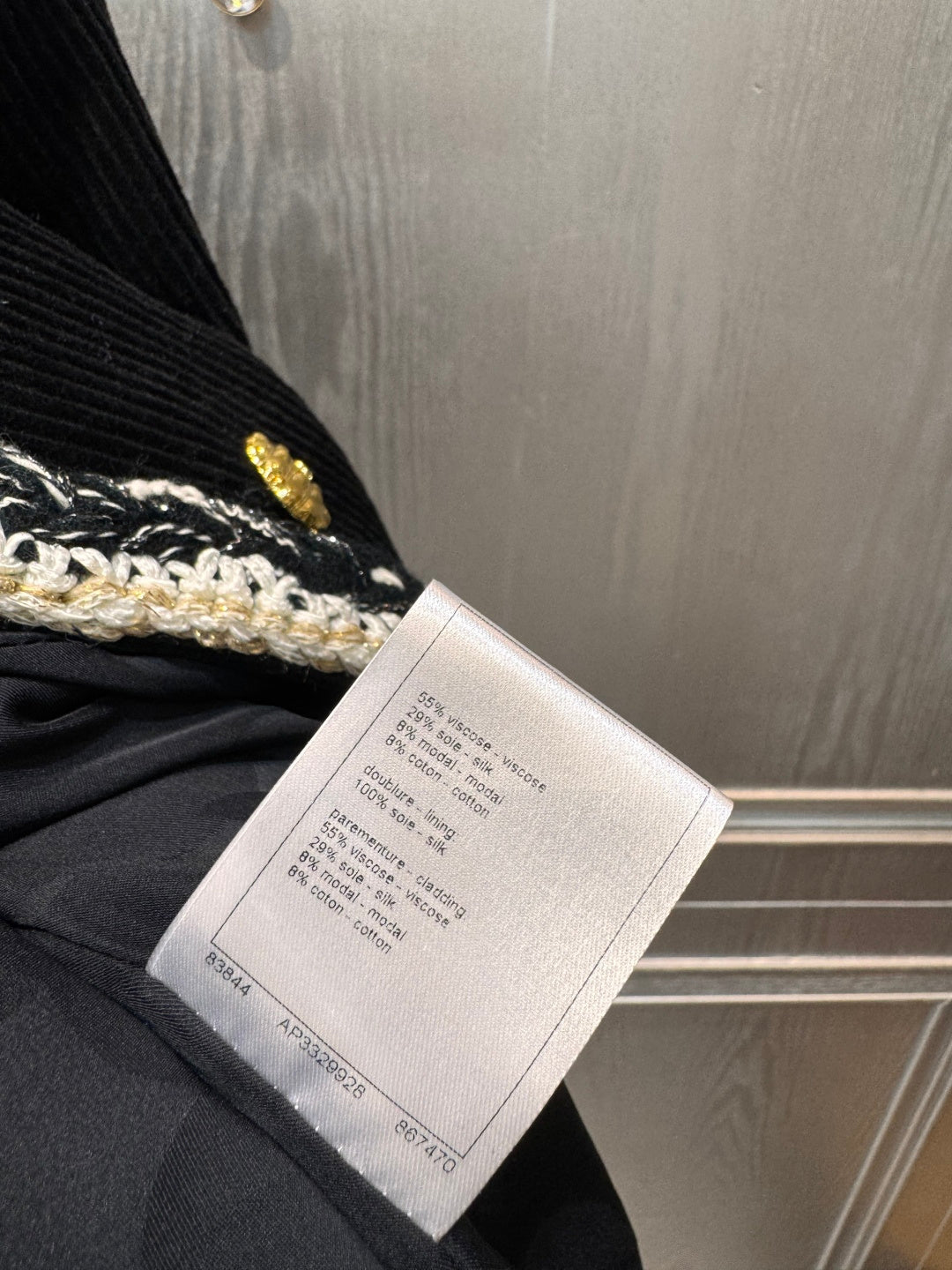 Cha**25k Series Black Corduroy Jacket