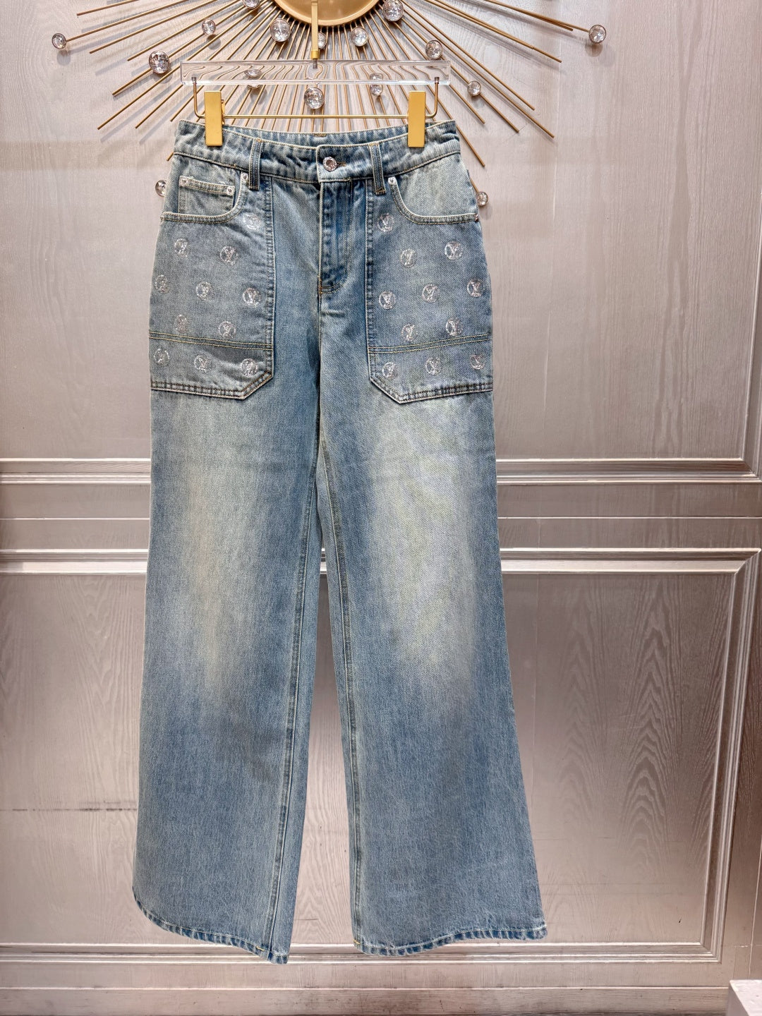 Loe**25fw new sequined jeans