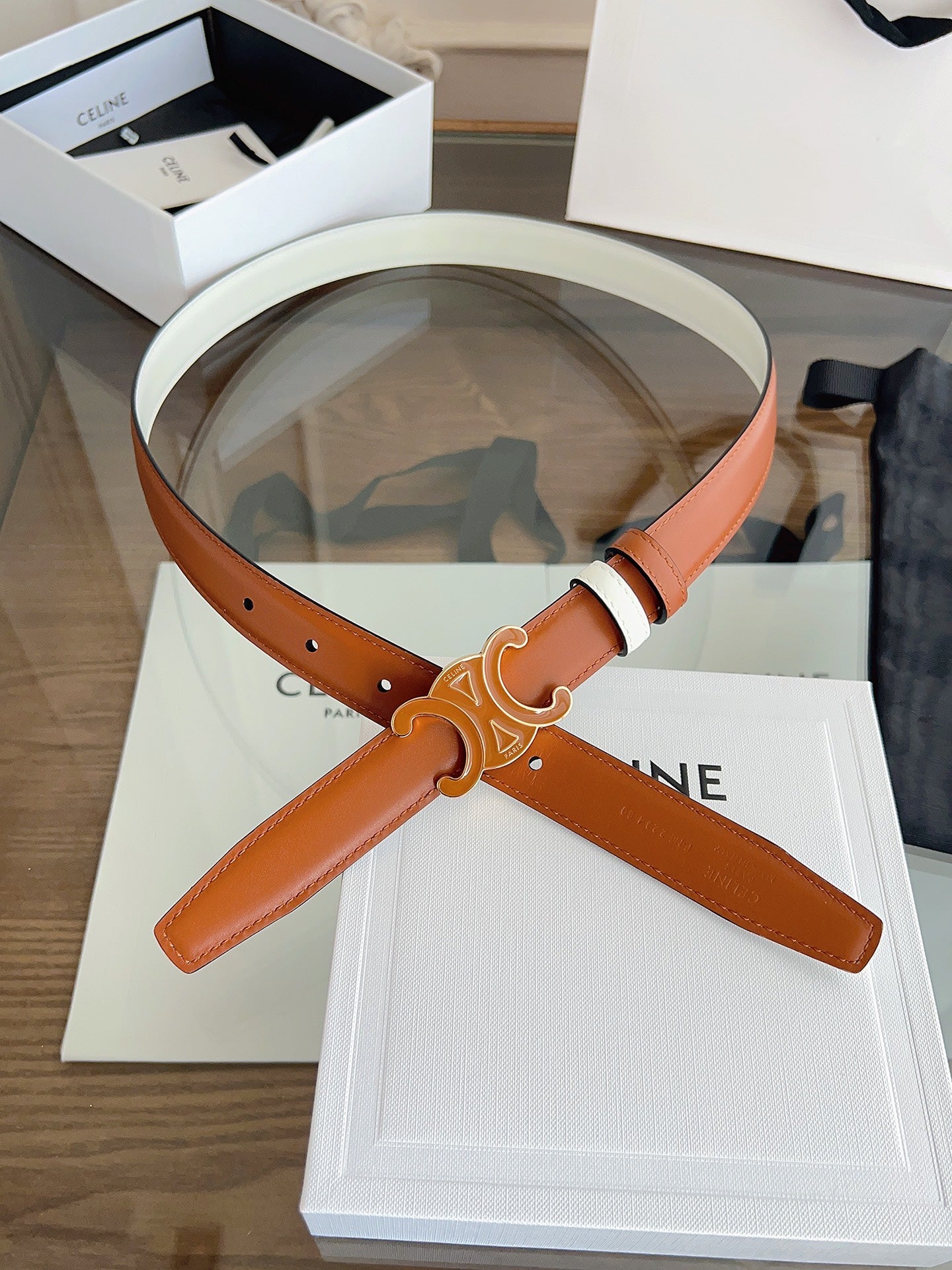 Cel**women's belt double-sided buckle