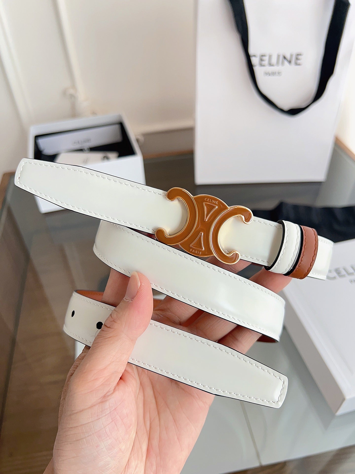 Cel**women's belt double-sided buckle